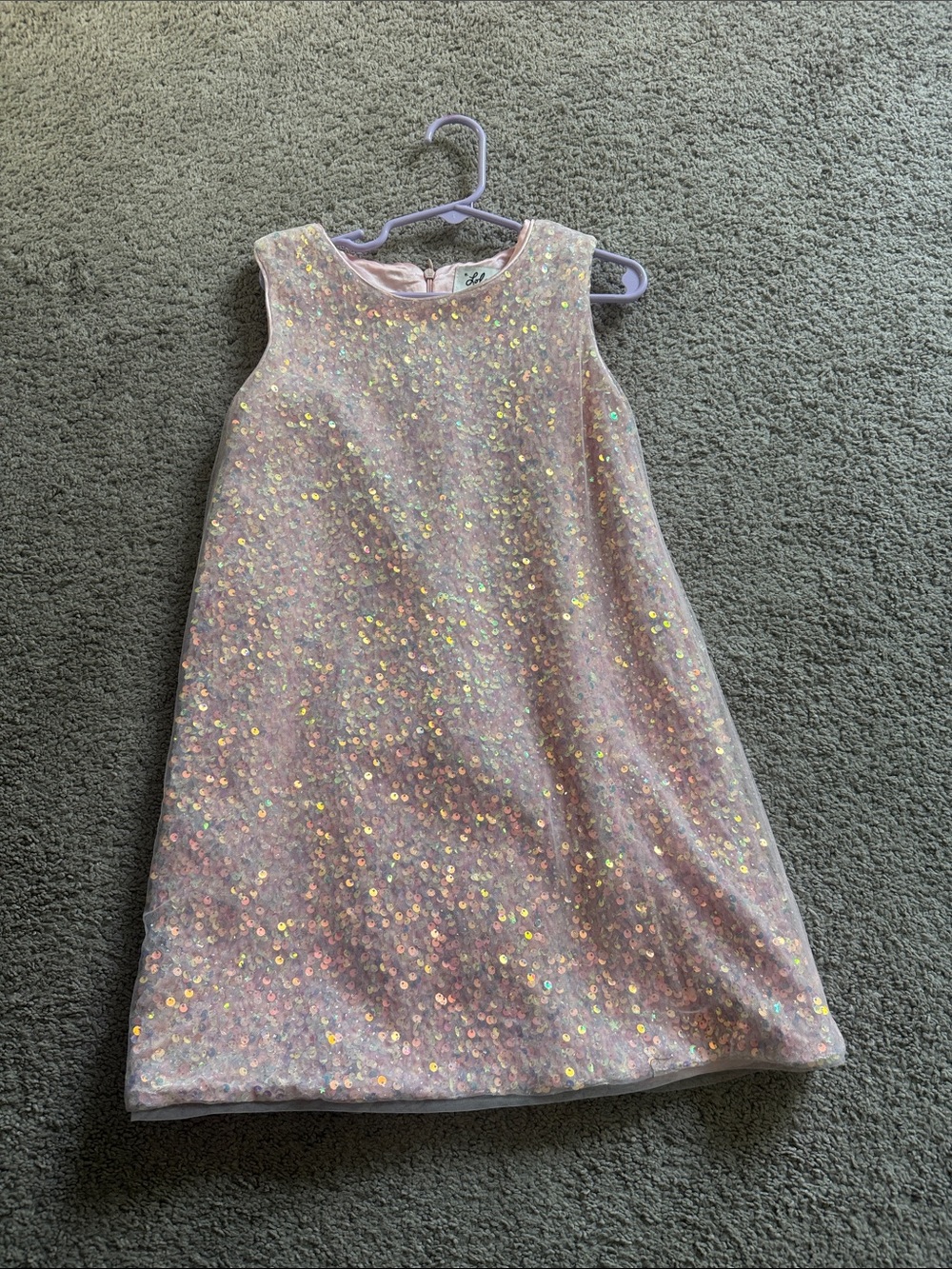 Lola + The Boys Pink Iridescent Sequin Formal Dress